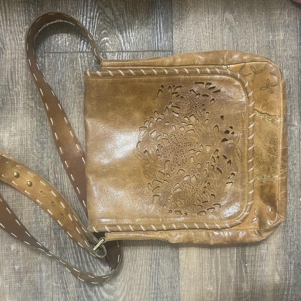 Veley vintage messenger leather bag crossbody - Picture 3 of 11